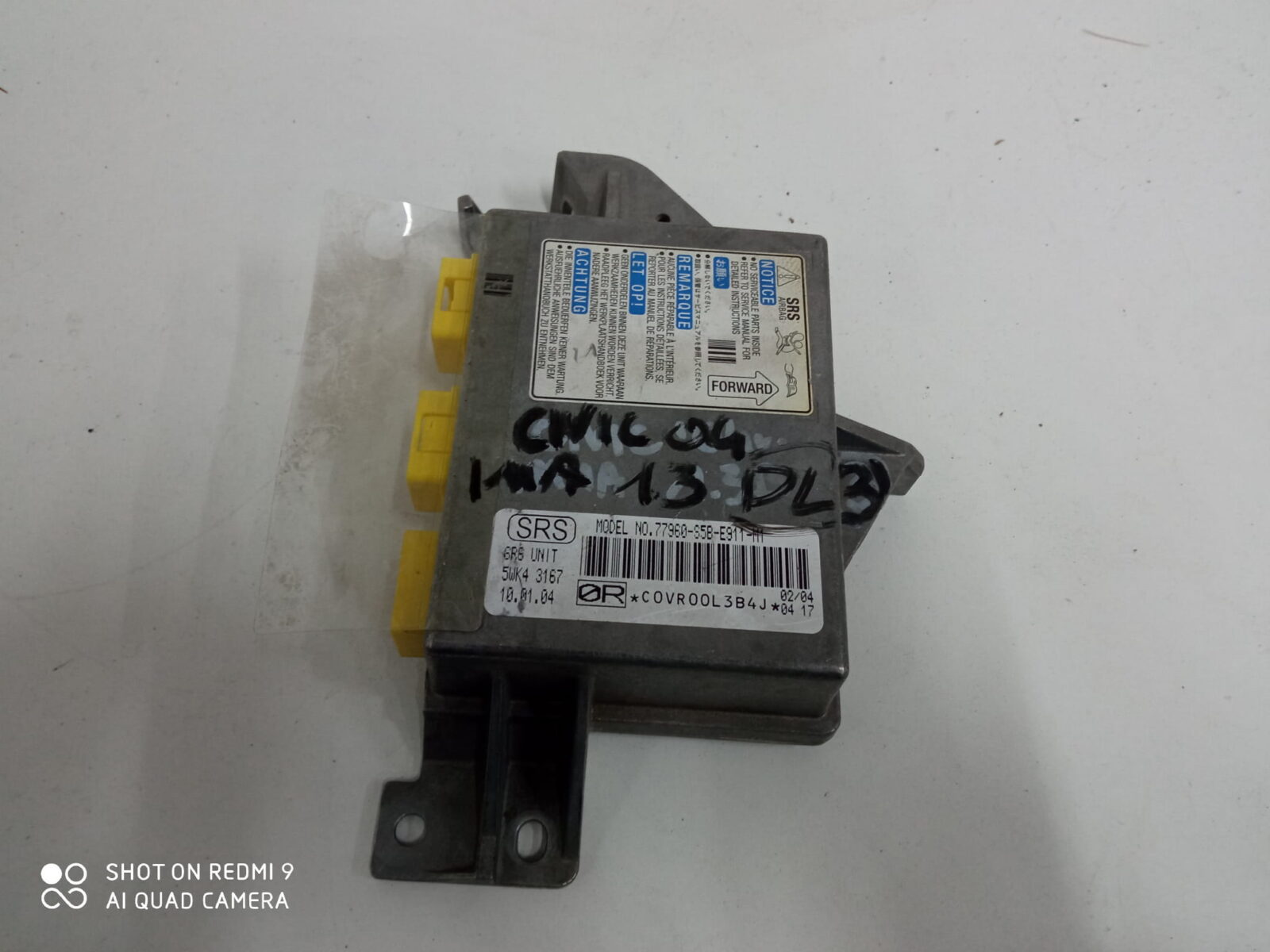 Honda CIVIc VII 1.3 Ima Sedan Sterownik Sensor Airbag 77960-S5b-E911-M1