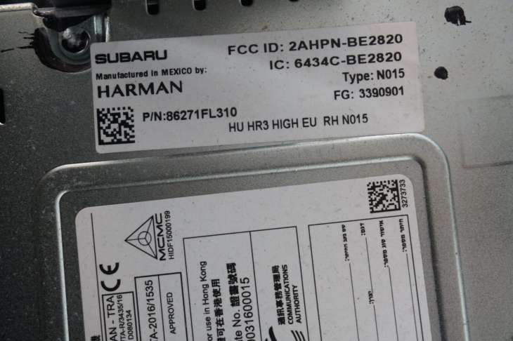 SUBARU XV GT NAWIGACJA GPS HARMAN 2AHPN-BE2820 86271FL310 - Image 2