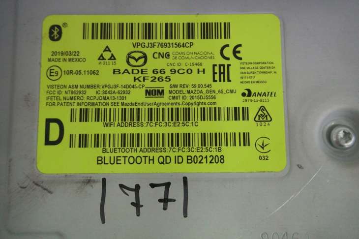 Mazda Moduł Sterownik Bluetooth Bade669c0h Kf265 B021208 - Image 2