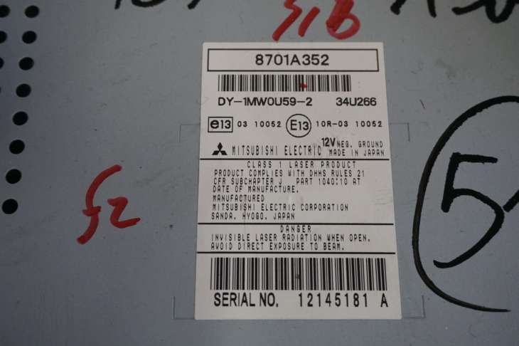 Mitsubishi Asx 2013r 1.8 Did Radioodtwarzacz Radio Panel 8701a352 (NR 51) - Image 6