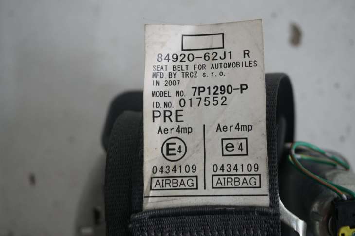Suzuki Swift Mk6 2007r Pas Bezpieczeństwa Prawy Przód 84920-62j1 Numer 104 - Image 2