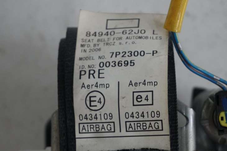 Suzuki Swift Mk6 2007r Pas Bezpieczeństwa Lewy Przód 84940-62jo Numer 108 - Image 3