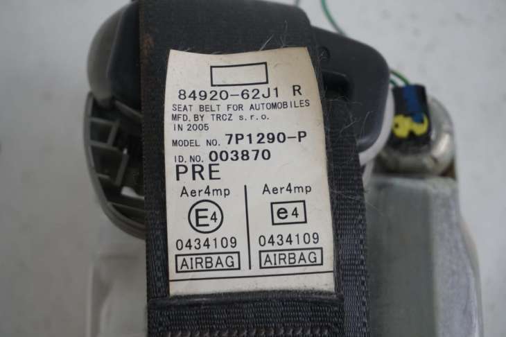 Suzuki Swift Mk6 2007r Pas Bezpieczeństwa Prawy Przód 84920-62j1 Numer 108 - Image 3