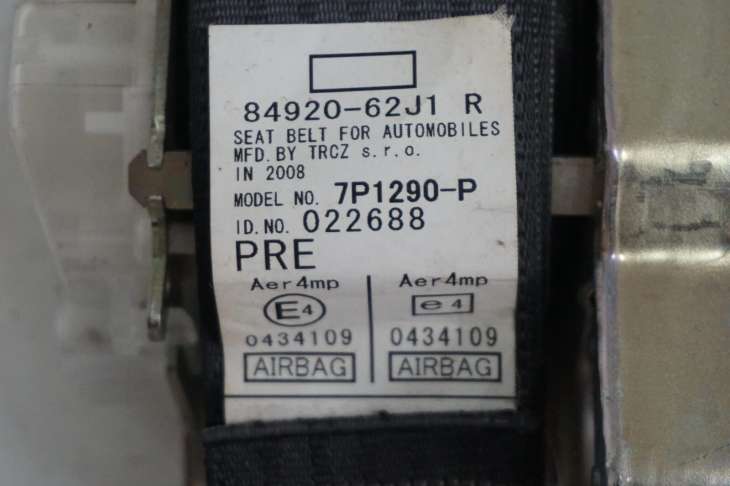 Suzuki Swift Mk6 2009r Pas Bezpieczeństwa Prawy Przód 84920-62j1 Numer 112 - Image 3