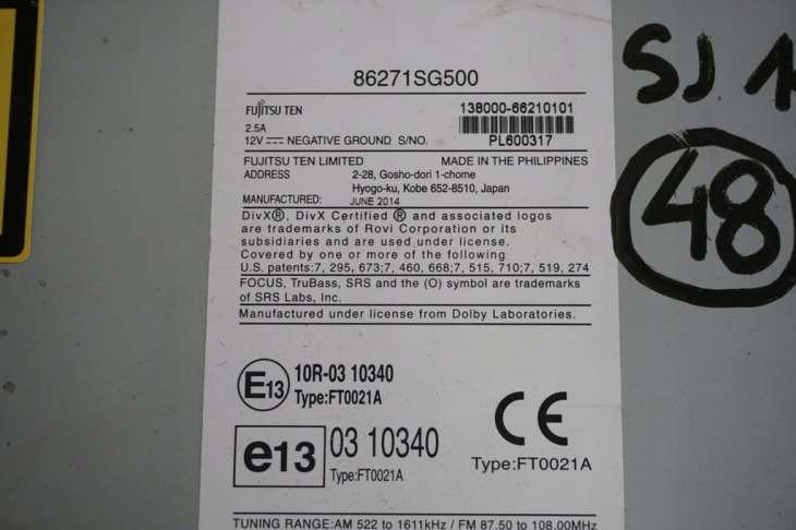 Subaru Forester IV Sj Nawigacja Gps Radioodtwarzacz 86271sg500 86277sg000 - Image 4