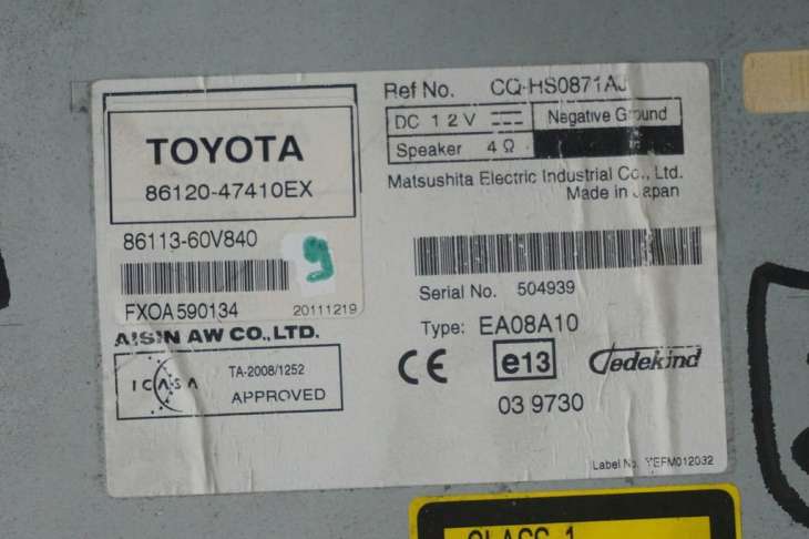 Toyota Prius III Wyświetlacz Nawigacja Gps 86120-47410 86113-60v840 - Image 5