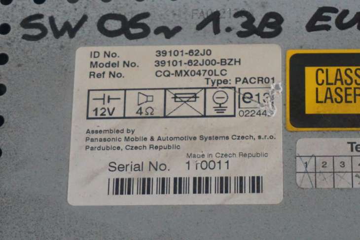 Suzuki Swift Mk6 III Radio Cd 39101-62j0 - Image 3
