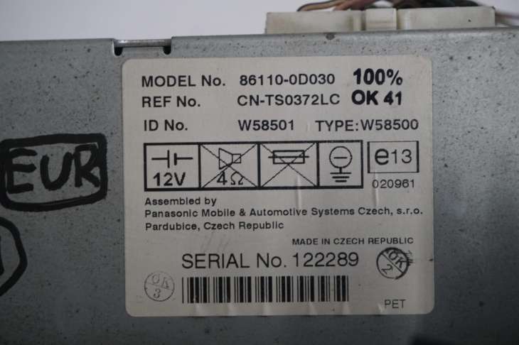 Toyota Yaris I Lift Wyswietlacz Panel Radia Nawigacja 86110-0d030 - Image 3