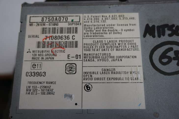 Mitsubishi Outlander II Nawigacja Gps 8750a070 Nr. - Image 6
