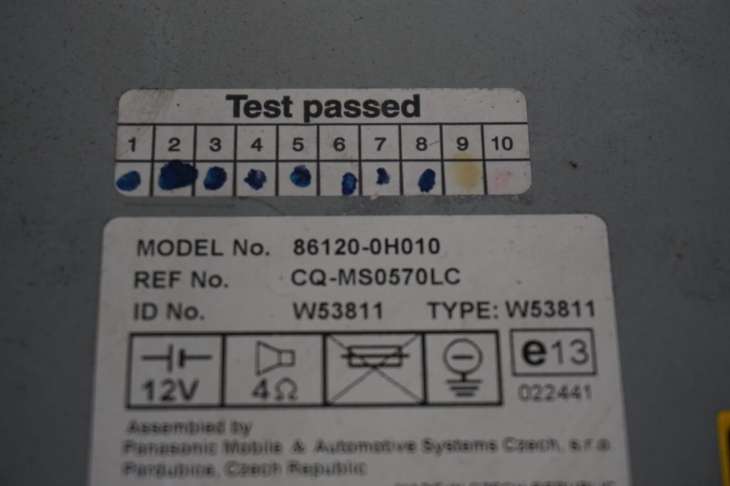 Toyota Aygo Radio Cd 86120-0h010 - Image 3
