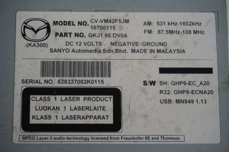 Mazda 6 Gj Radio Nawigacja NaVI Cv-Vm42f5jm Gkj166dv0a Nr.666 - Image 6