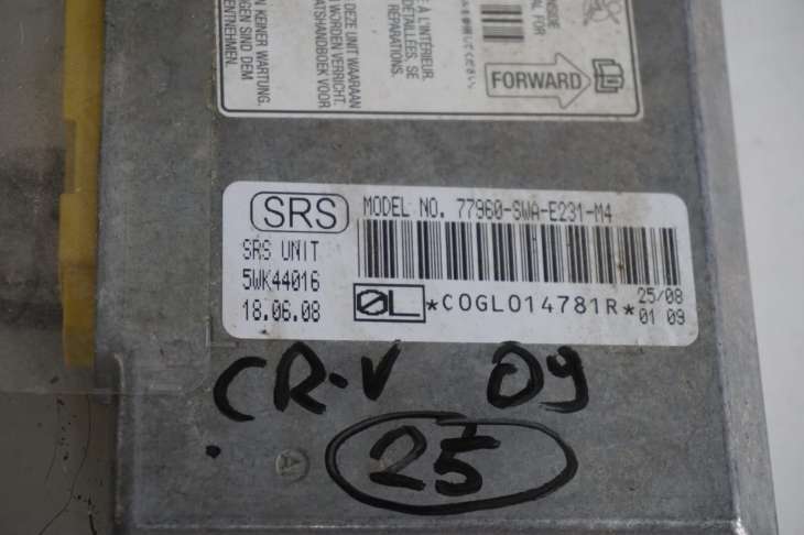 HONDA CR-V III 2007-2012R PODUSZKI POWIETRZNE ZESTAW AIRBAG 77960-SWA-E231-M4 NR.25 - Image 4