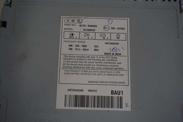 HYUNDAI I10 II 2015 ROK RADIO CD MP3 96170-B9000 NR.122 - Image 4
