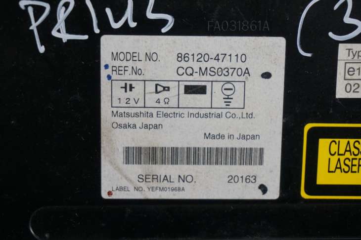TOYOTA PRIUS RADIOODTWARZACZ 86120-47110 - Image 5