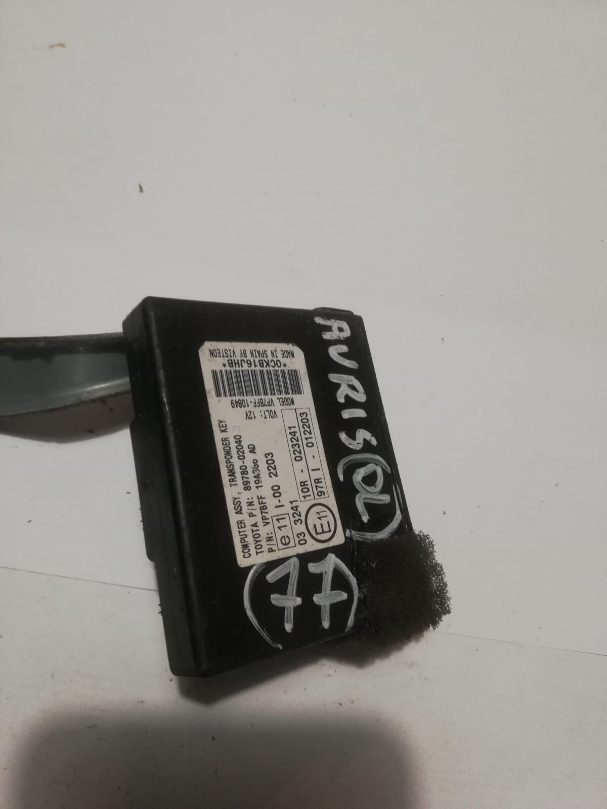 Toyota Auris Moduł Immobilizer 89780-02040