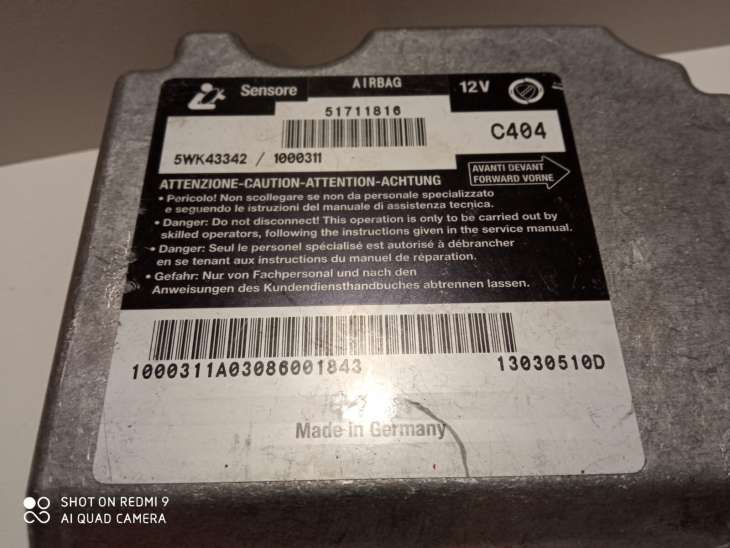 Fiat Stilo Moduł Sensor Sterownik Air Bag 5wk43342 - Image 2