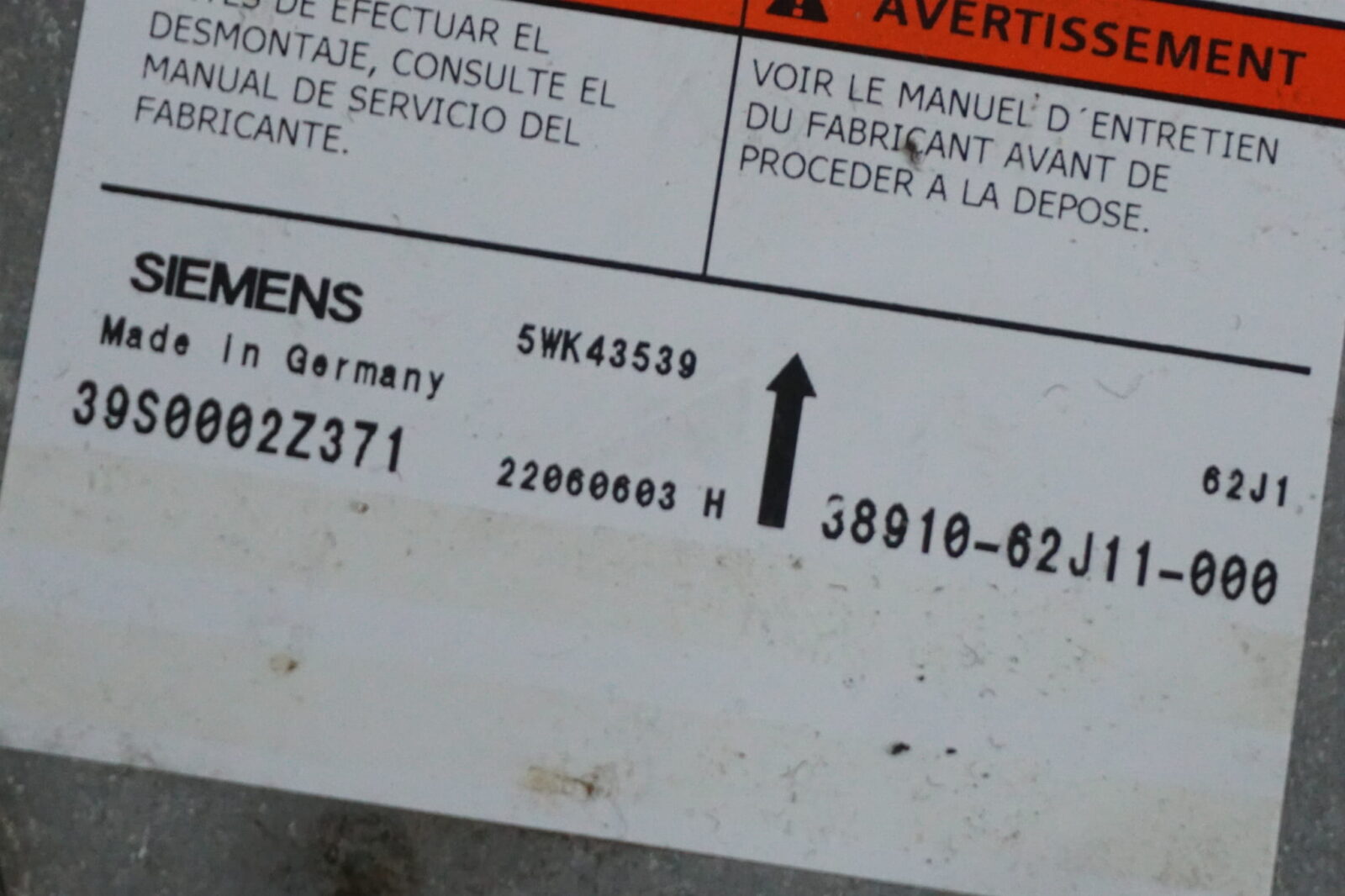 Suzuki Swift Mk6 Moduł Sterownik Poduszek Powietrznych Airbag 38910-62j11-000 - obrazek 3
