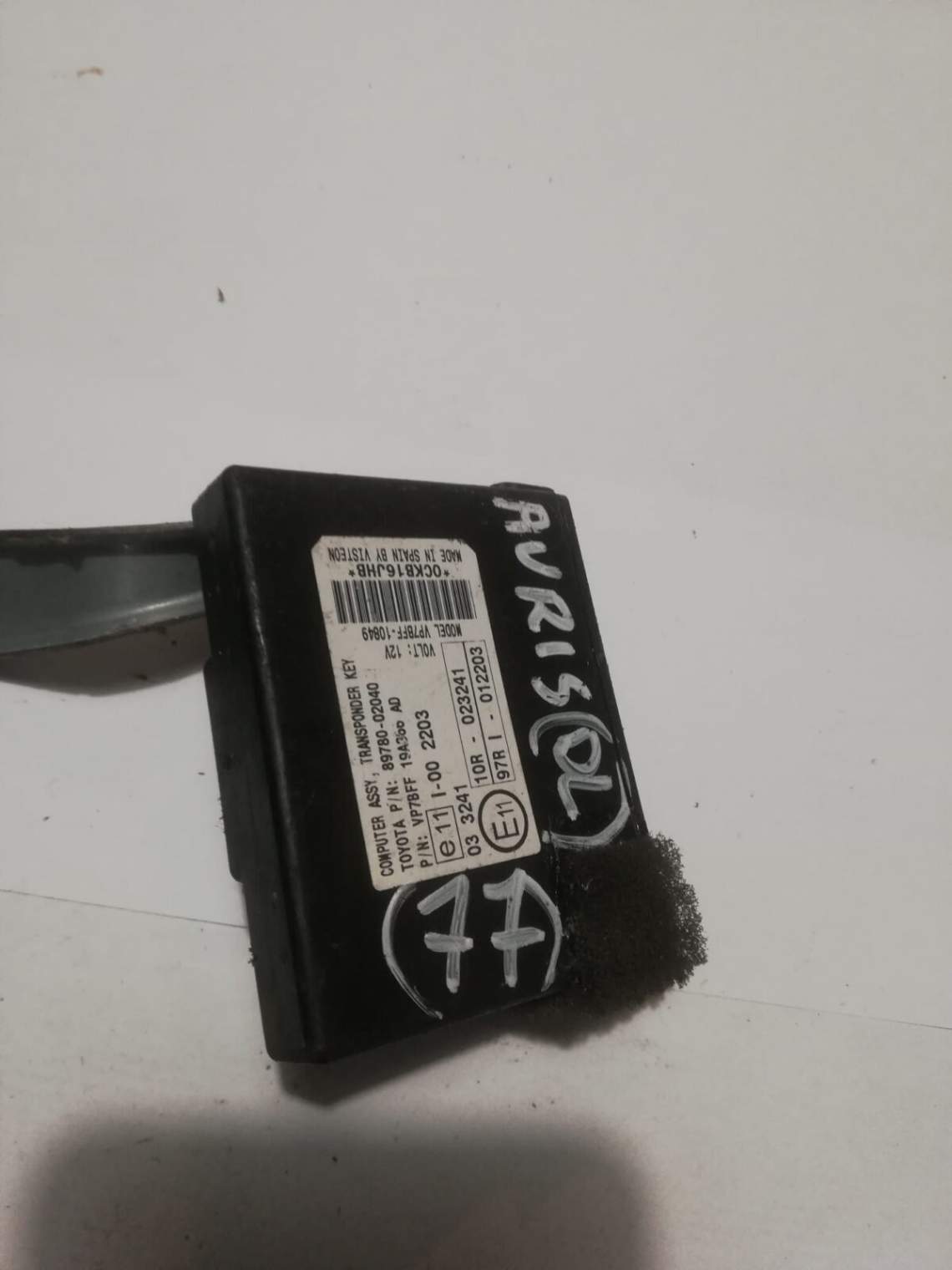 Toyota Auris Moduł Immobilizer 89780-02040