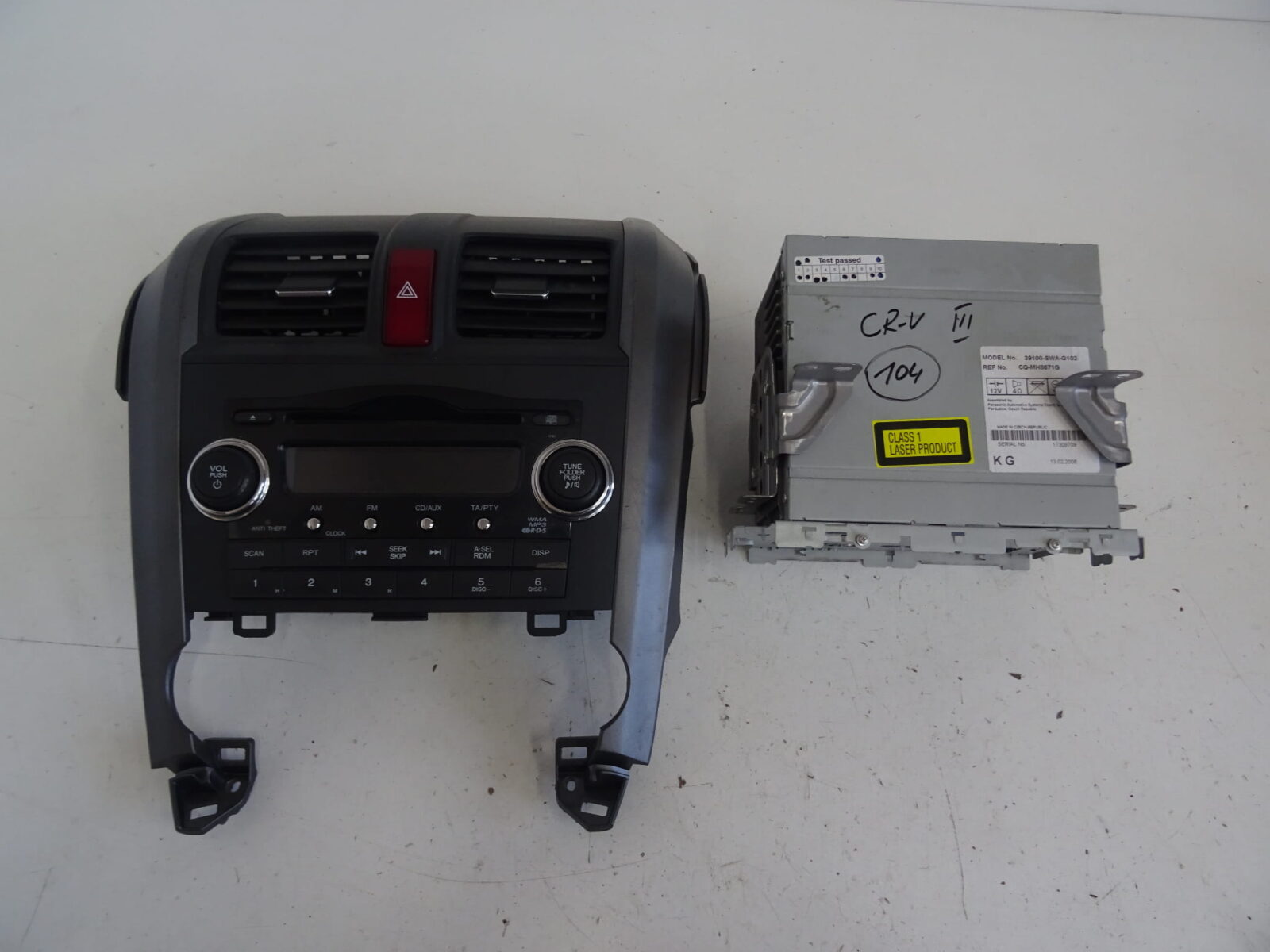 Honda Cr-V III Radioodtwarzacz 39100-Swa-G102 77610-Swa-A013