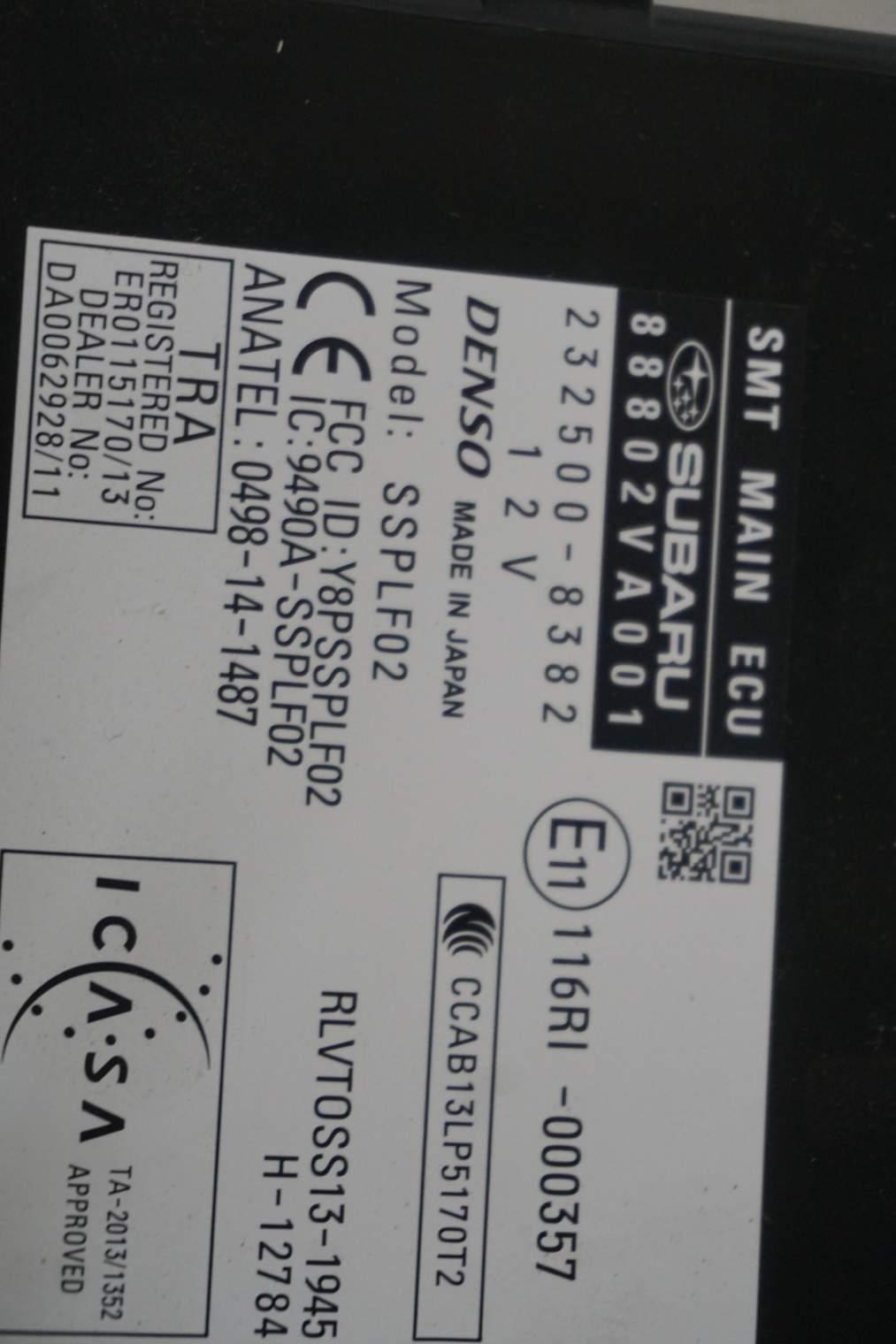 SUBARU LEVORG Sterownik Silnika 22765AH630 - obrazek 8